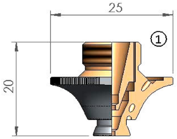 Двойное сопло Ø D4.5W CP WACS с кольцом с проточкой